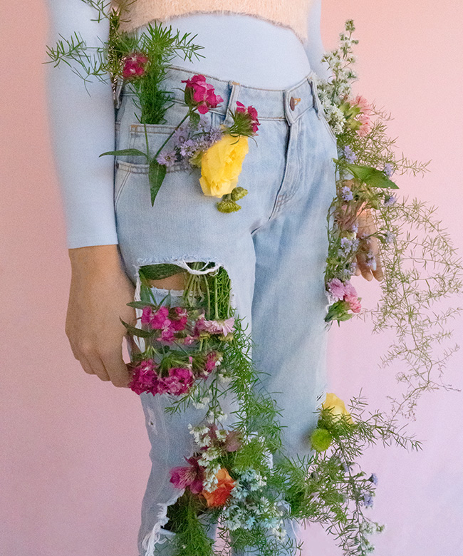 moda floral com expressão